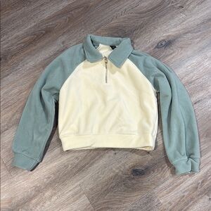 Two-Tone lightweight Fleece Zip-Up Sweatshirt